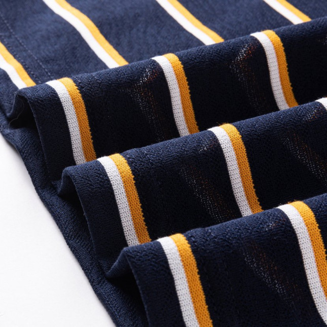 Pierre Cardin Men's Yellow Striped Cotton-Poly Stretch Polo P73113071A30